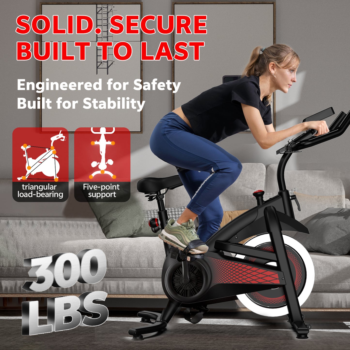 Adjustable Magnetic Resistance Exercise Bike with Tablet Mount