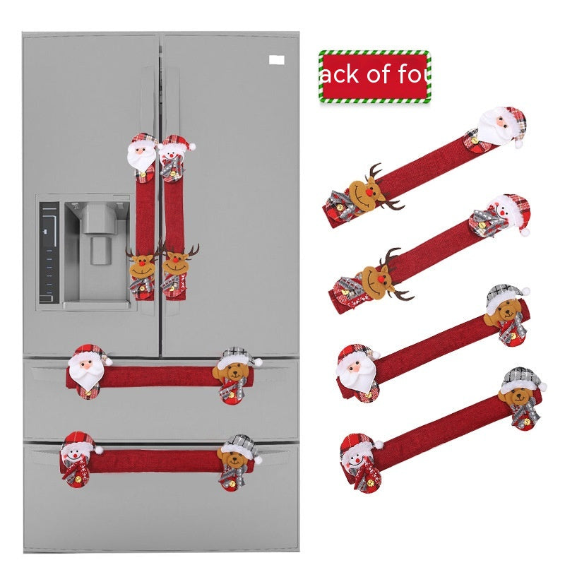 Christmas Refrigerator Handle Cover Set - Holiday Decor for Kitchen