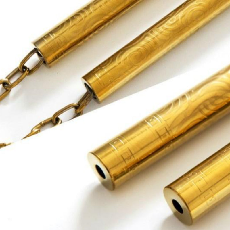 Gold Double-Jointed Practice Stick - Anti-Slip Double Staff for Home & Garden