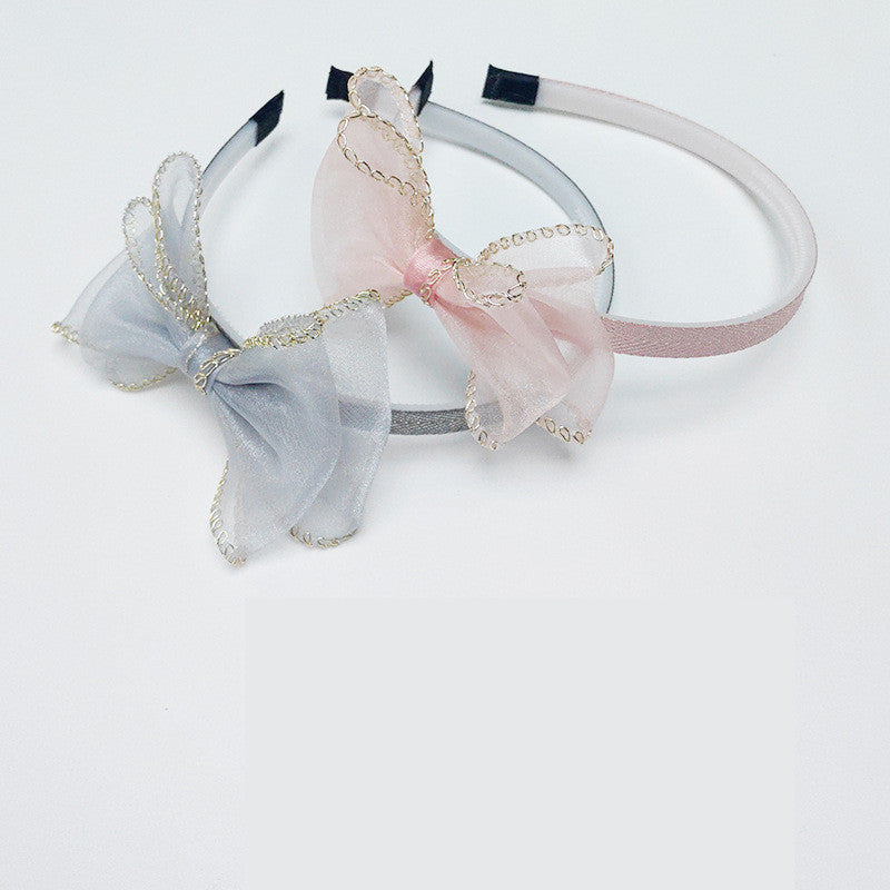 Children's Mesh Bow Headband - Kids Hair Accessory with Color Options