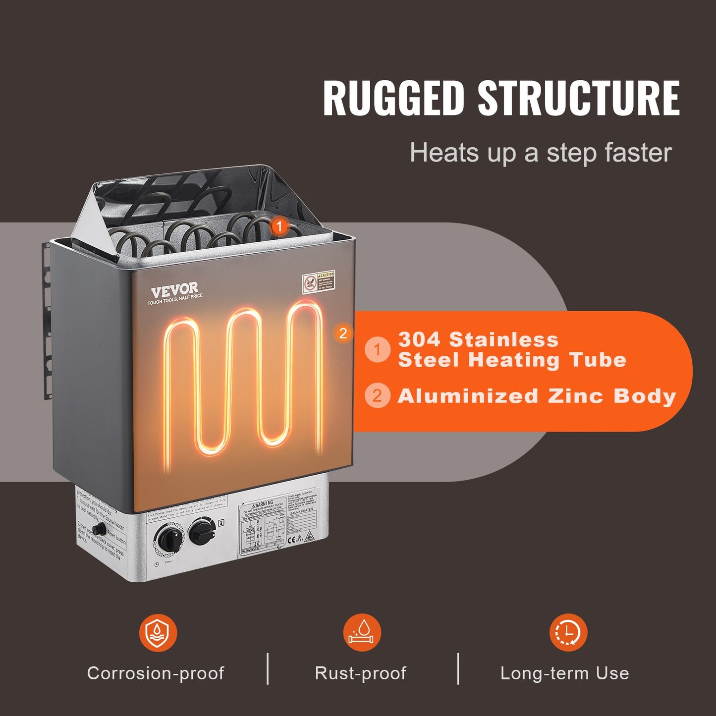 4.5KW Electric Sauna Heater for Home & Spa, Adjustable Temperature & Timer