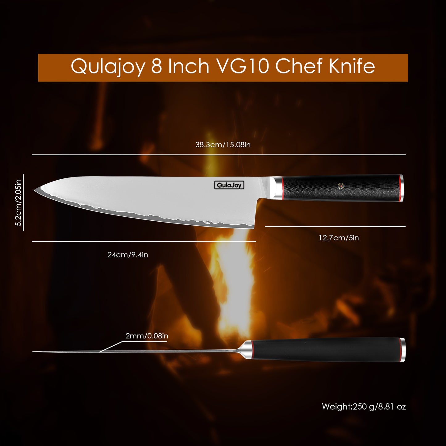Japanese VG10 Chef Knife - Premium 10Cr15MoV Steel Kitchen Knife