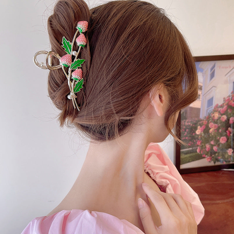 Strawberry Hair Clip Metal Alloy - Multiple Colors