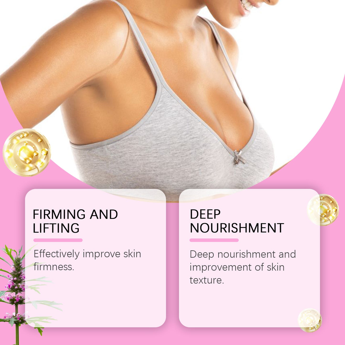 Breast Firming & Plumping Massage Cream - Vitamin E & Soy Protein Bust Lotion