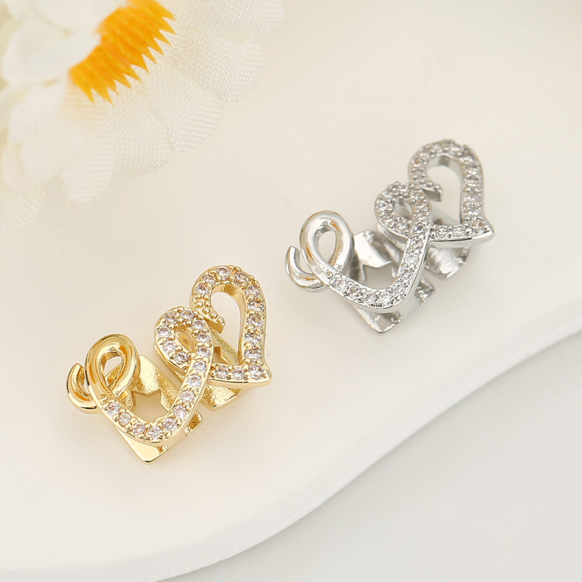 Double Love Copper Tooth Socket - Heart-Shaped Dental Jewelry for Weddings & Gifts