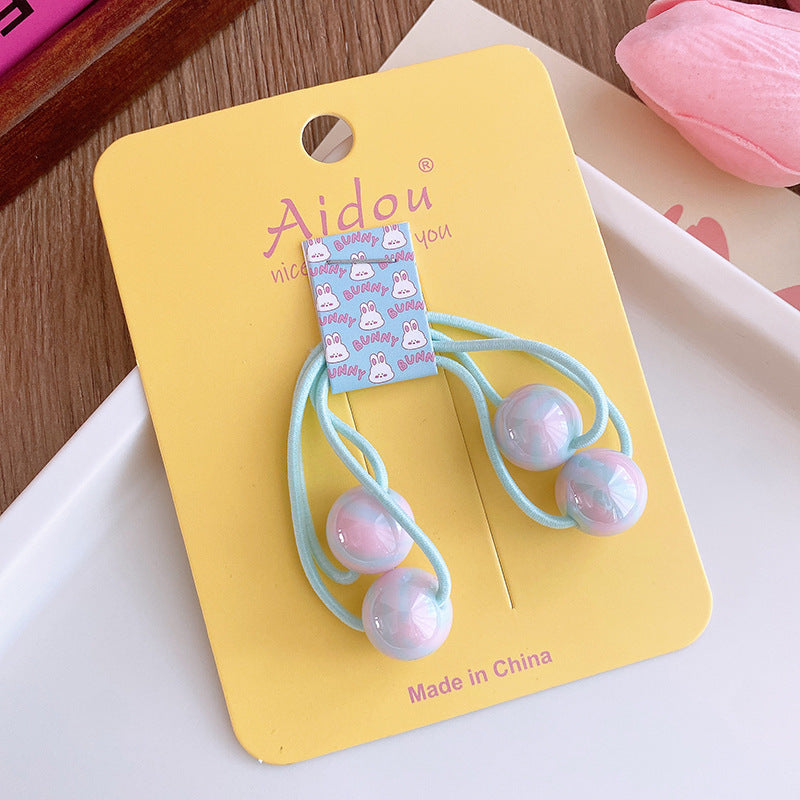 Children's Colorful Bead Hair Accessories - Hair String with Plastic Beads