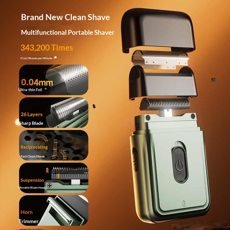 Dual-Blade Electric Men's Shaver – Wet/Dry, Fast Charge