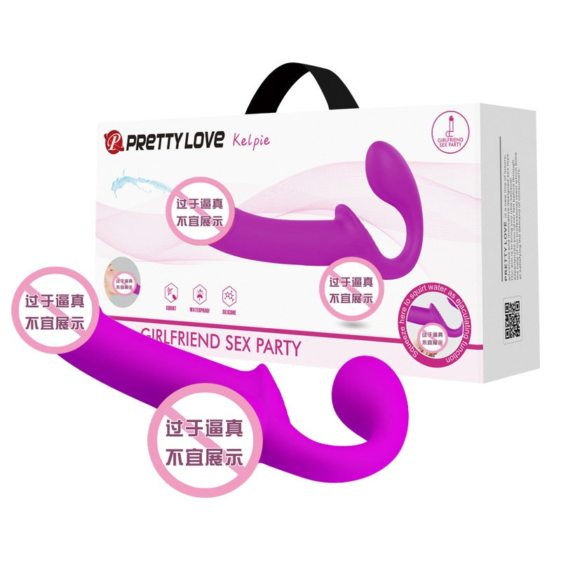 Adult Interactive Silicone Wearable Simulation Stick - Purple