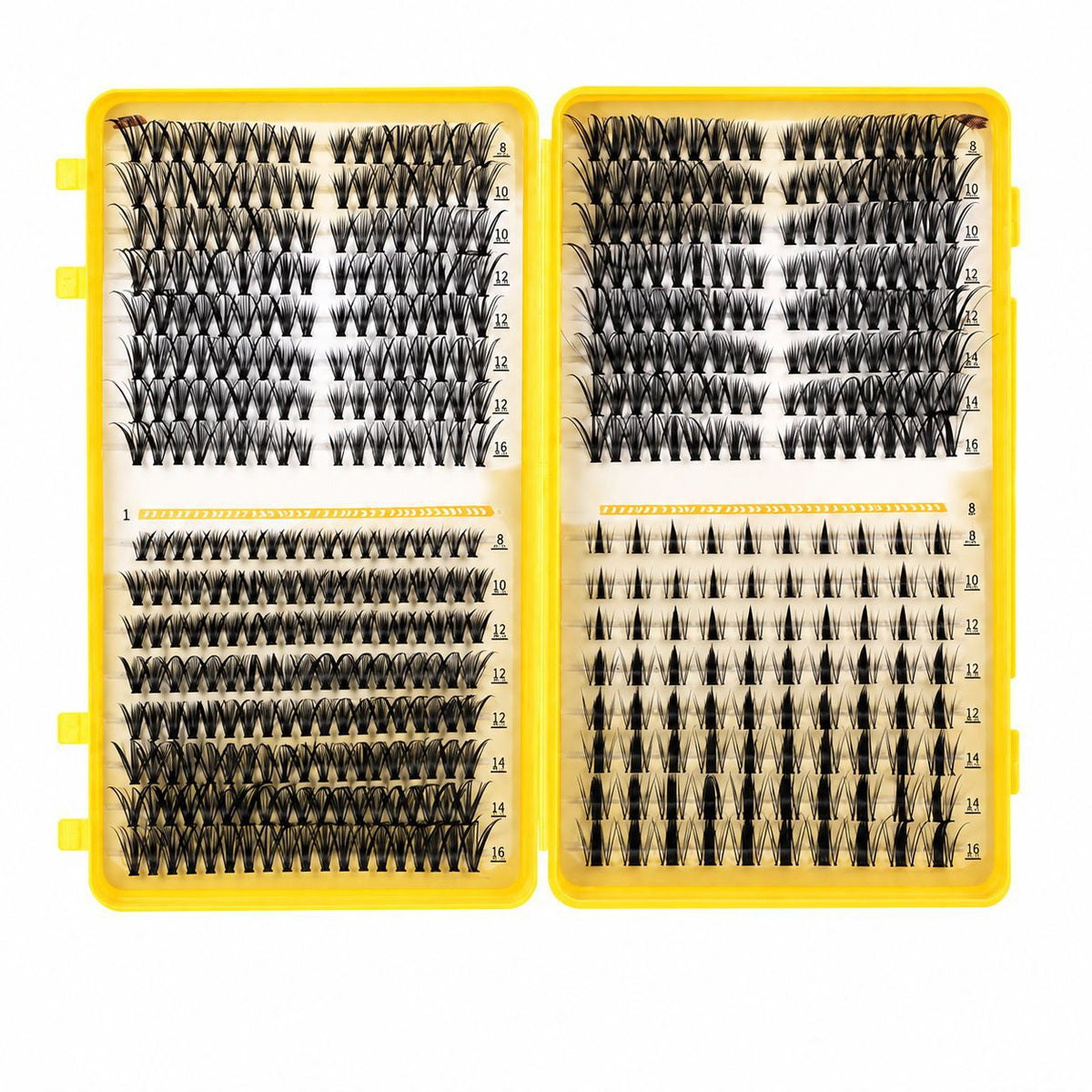High-Volume DIY False Eyelashes Kit with Glue & Tweezers - Natural & Voluminous 8-16mm