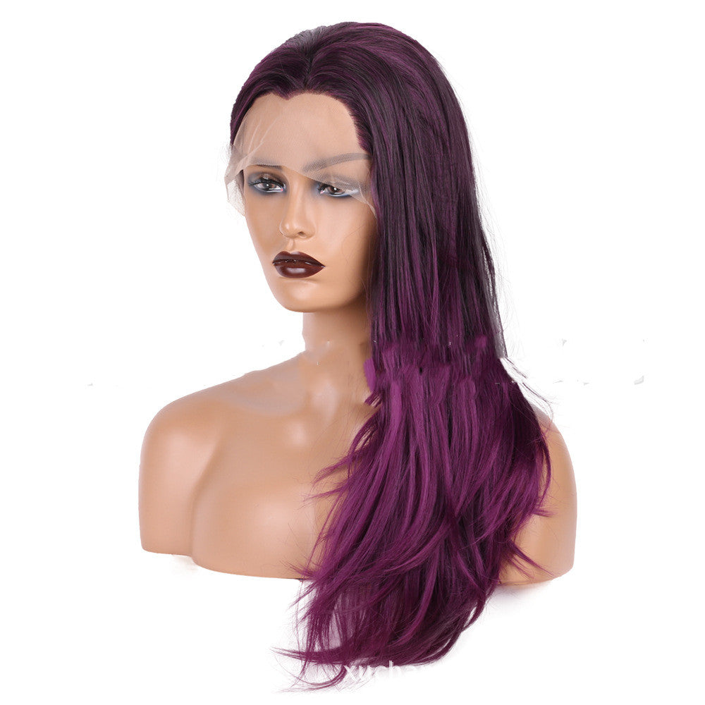 Ladies Synthetic Lace Wig Headgear for Hair Styling - Purple