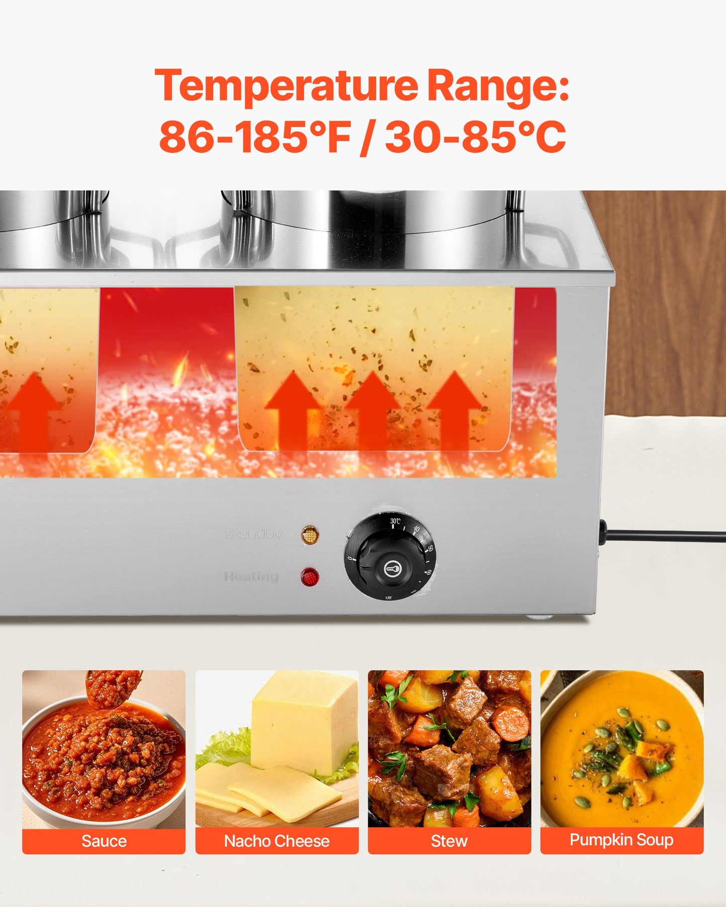 Commercial Soup Warmer Station with 2 6.34 Qt Soup Pots - Adjustable Temp Food Warmer