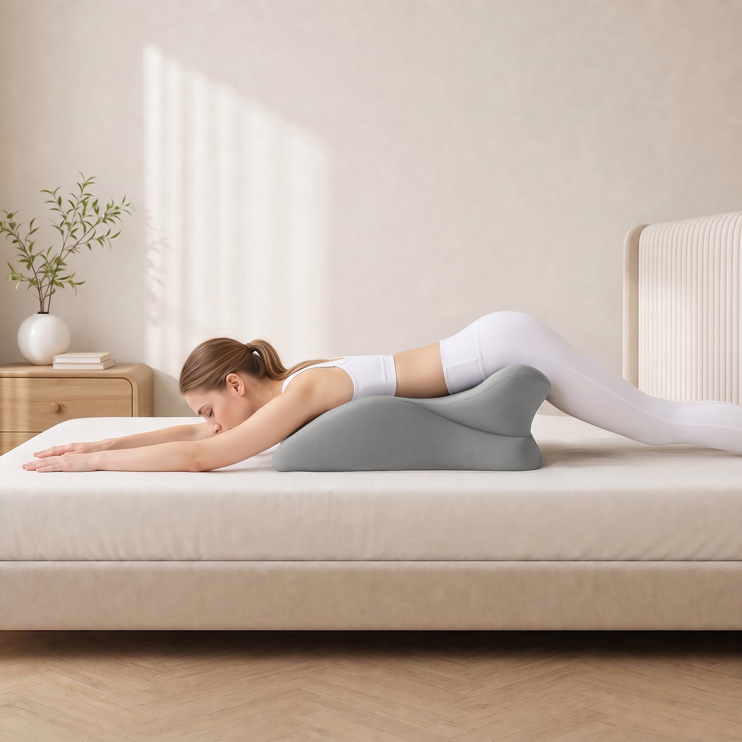Ergonomic Memory Foam Support Pillow for Couples - Grey