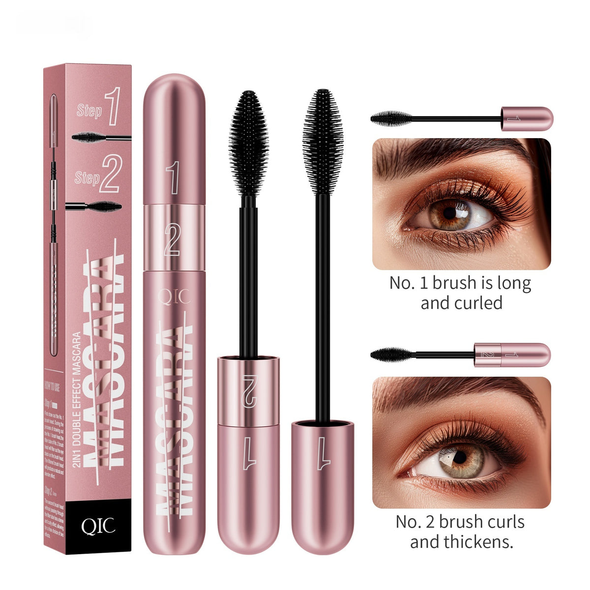 Waterproof Lengthening Curling Mascara - 9g Black Double Effect