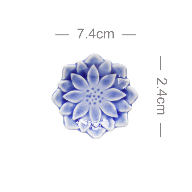 Ceramic Chopstick Shelf with Maple Leaf and Lotus Design - Kitchen Organizer