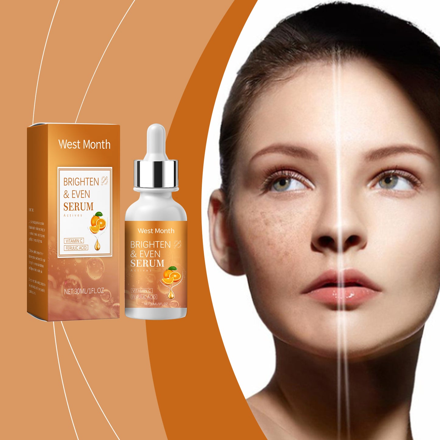 Vitamin C Brightening Facial Serum with Collagen & Arbutin - 30ml