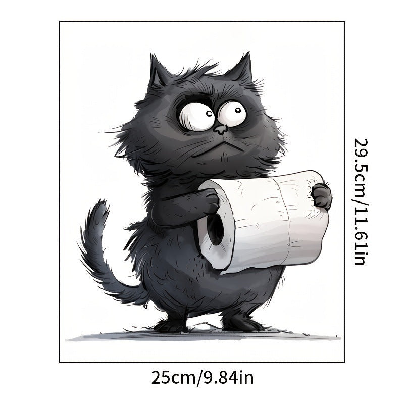 Halloween Cartoon Black Cat Wall Stickers - Self-Adhesive Decorative Decals