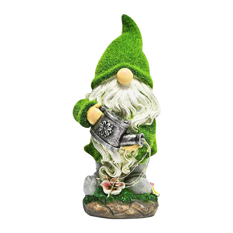 Solar Flocking Garden Resin Ornament for Lawn & Outdoor Decor
