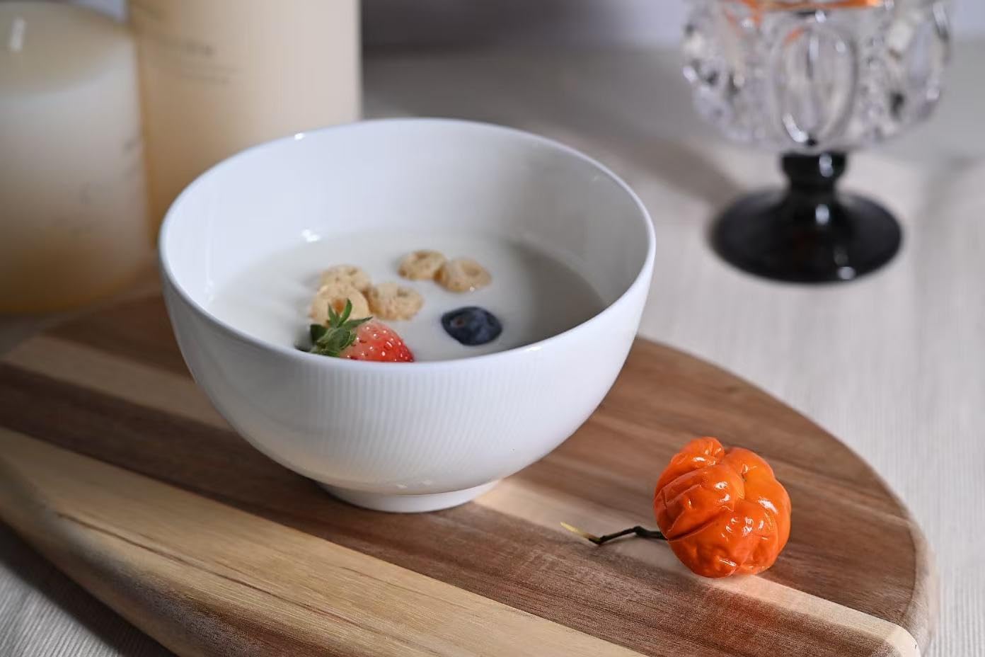 12-Piece Bone China Dinnerware Set - Service for 4, Ivory White