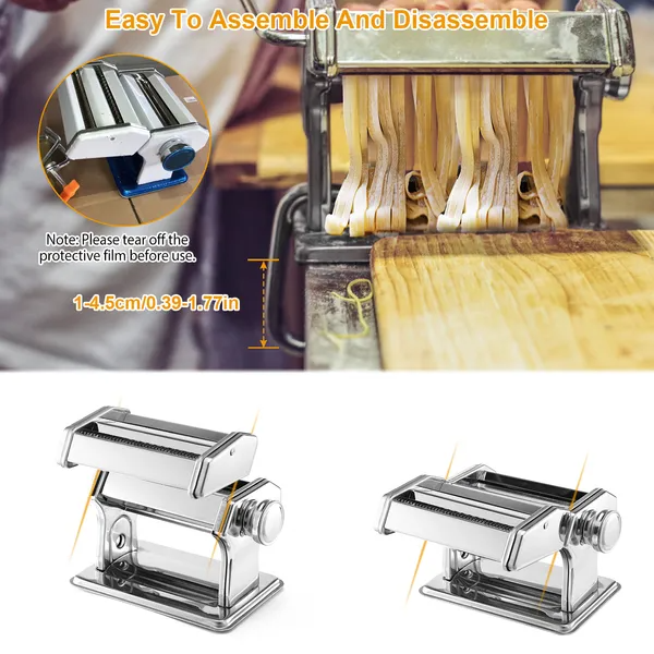 Pasta Maker Machine - Stainless Steel Fettuccine Roller