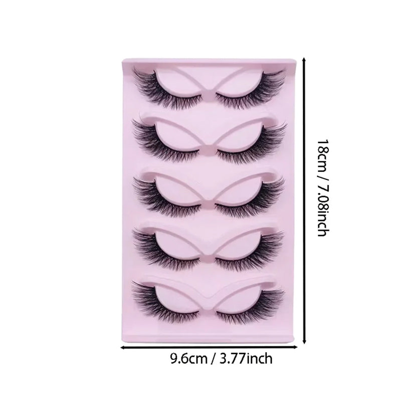 5 Pairs Faux Mink Cluster False Eyelashes - Fluffy Dramatic Volume Set