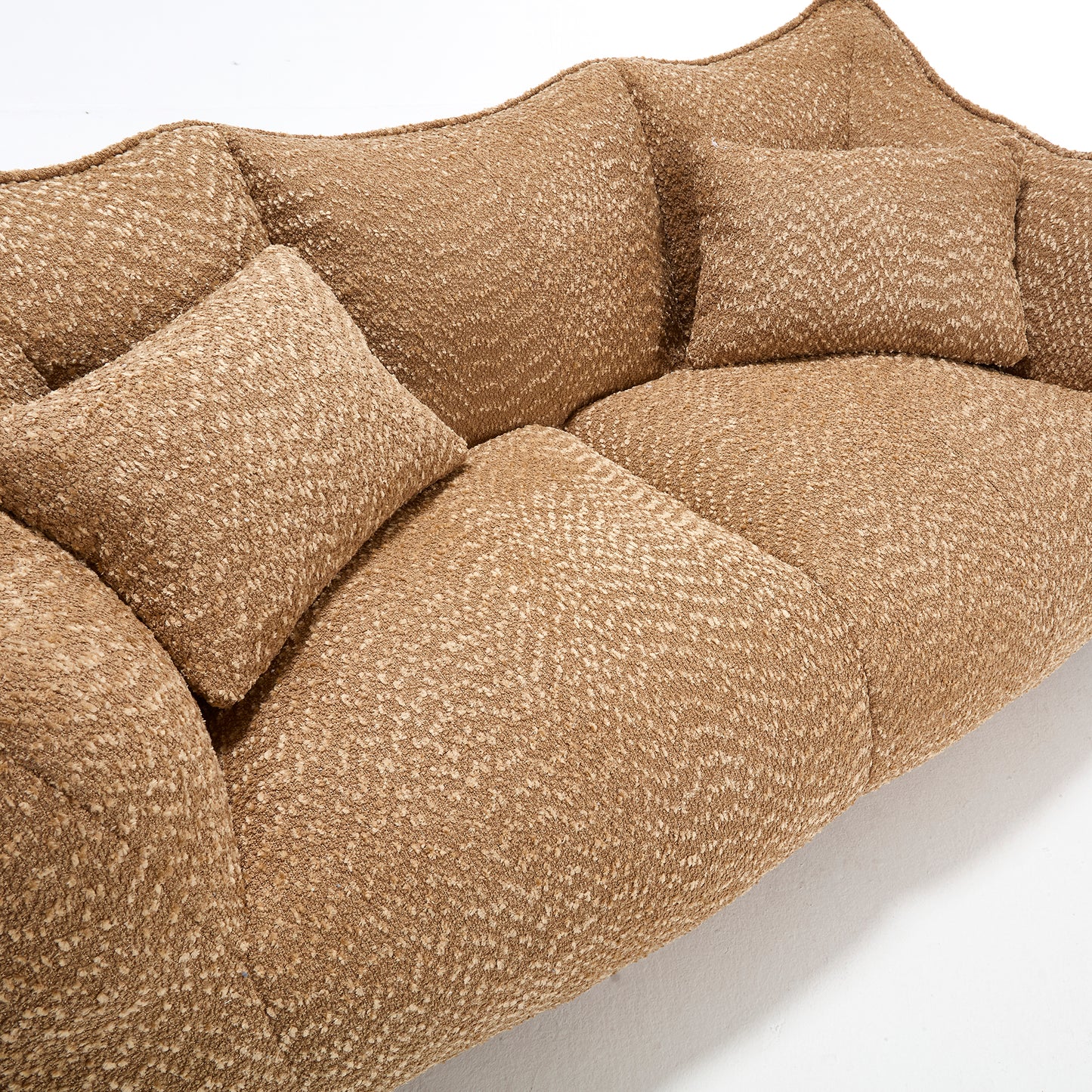 Comfortable Beanbag Chair for Two - Coffee Chenille Sofa