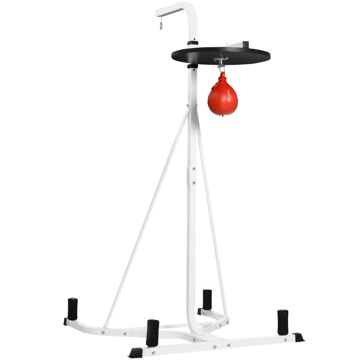 Adjustable 2-in-1 Punching Bag Stand with Weighted Base - White