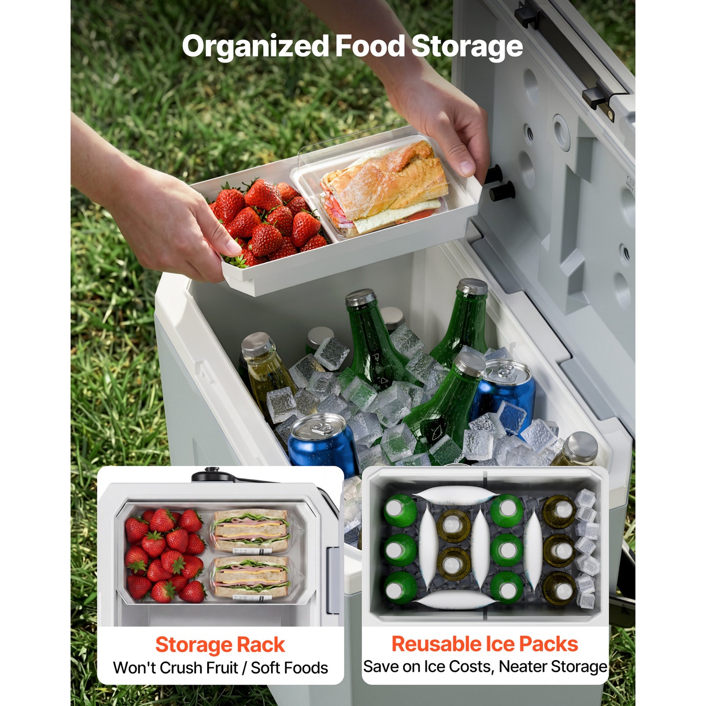 24QT Portable Insulated Cooler Box - Leak-Resistant Heavy-Duty Ice Chest for Camping & Outdoor Activities