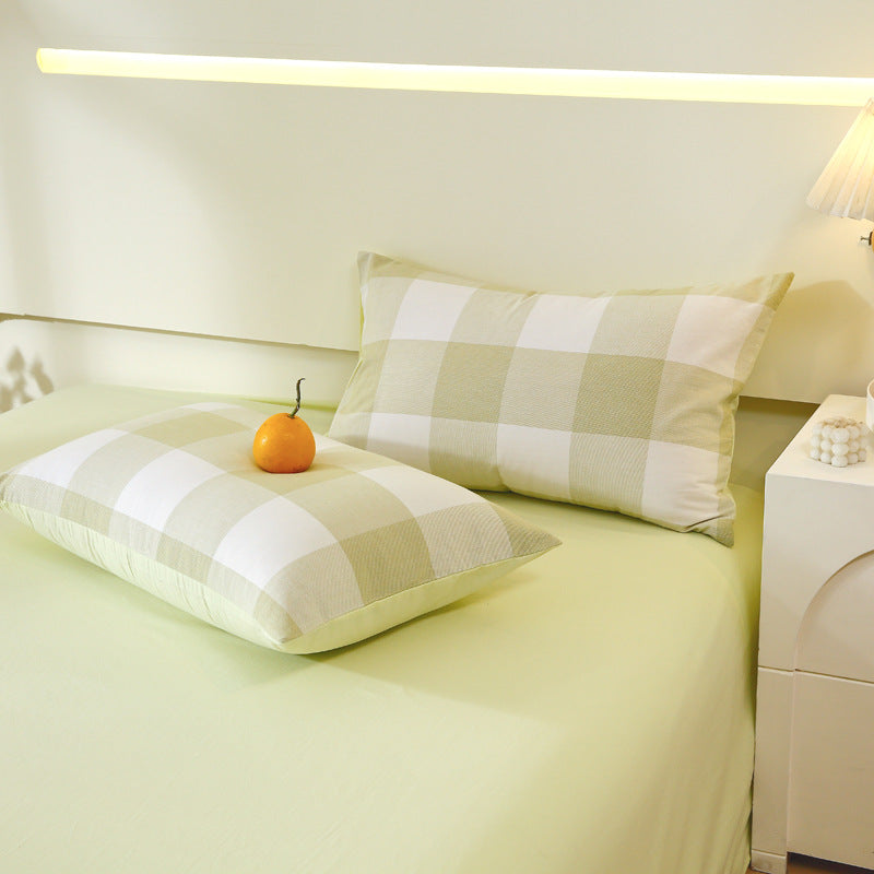Washed Cotton Pillowcase Set - Double Piece Japanese Style Home Textiles