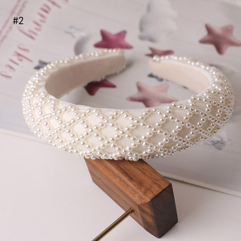 Elegant Pearl Bridal Headband Hair Accessories for Wedding and Formal Events