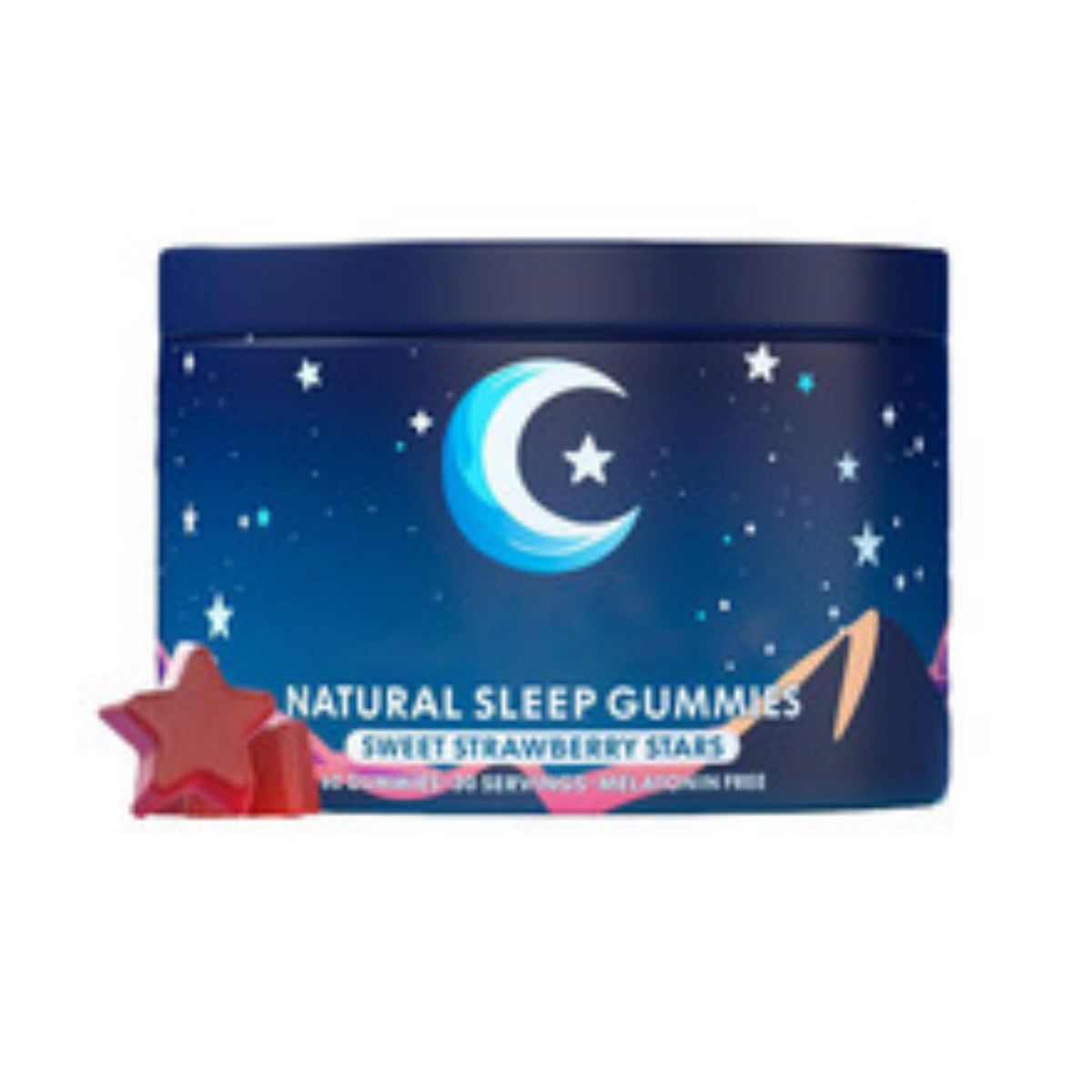 Natural Sleep Gummies – Melatonin-Free, Strawberry Flavor, 60 Count