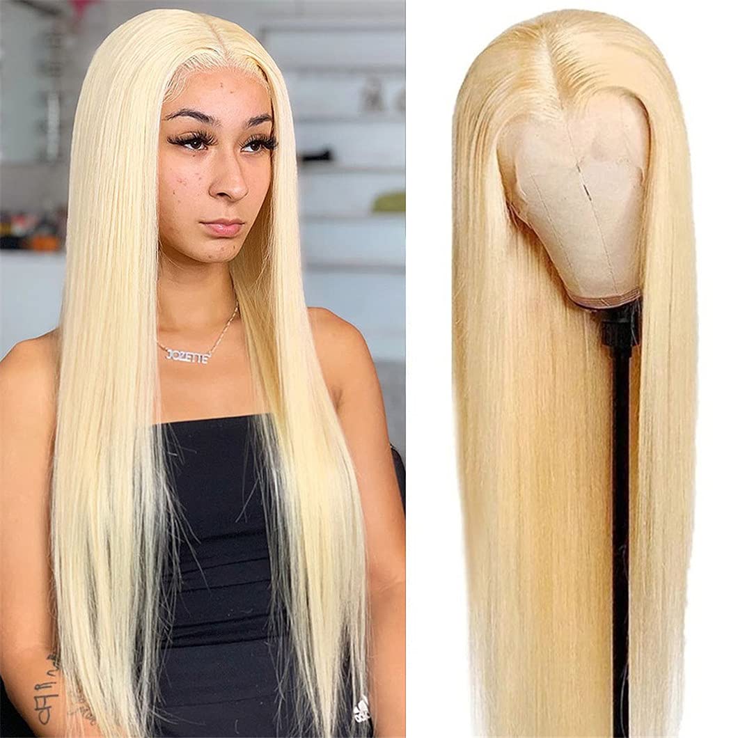 613 Blonde Straight 13x4 Lace Front Human Hair Wig - Pre Plucked