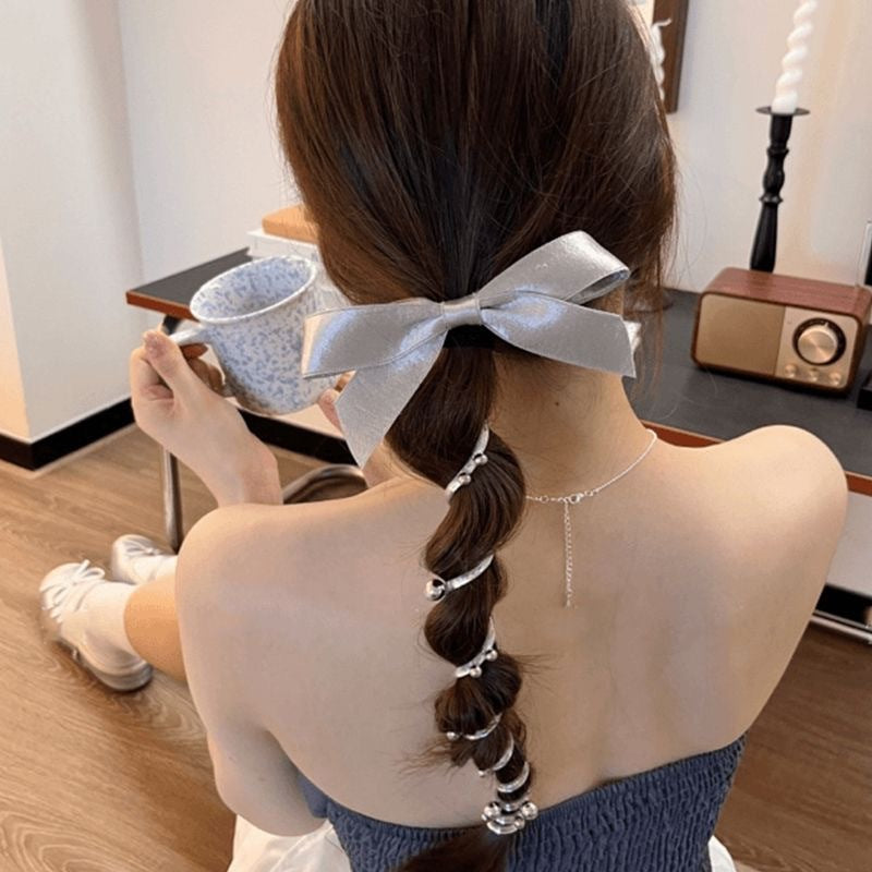 Durable Bow Hair Band with Silver Line & Heart Variations - Hair Accessories