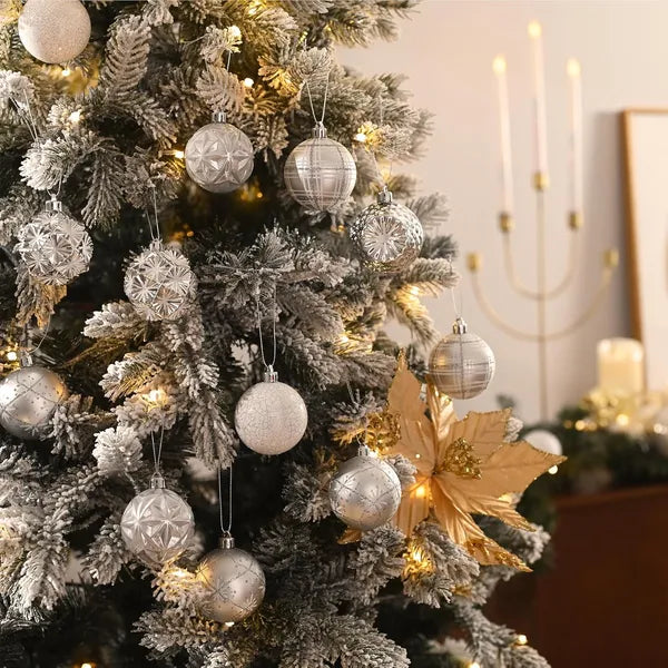 Shatterproof Christmas Tree Ornaments - 16 Count Luxury Decor