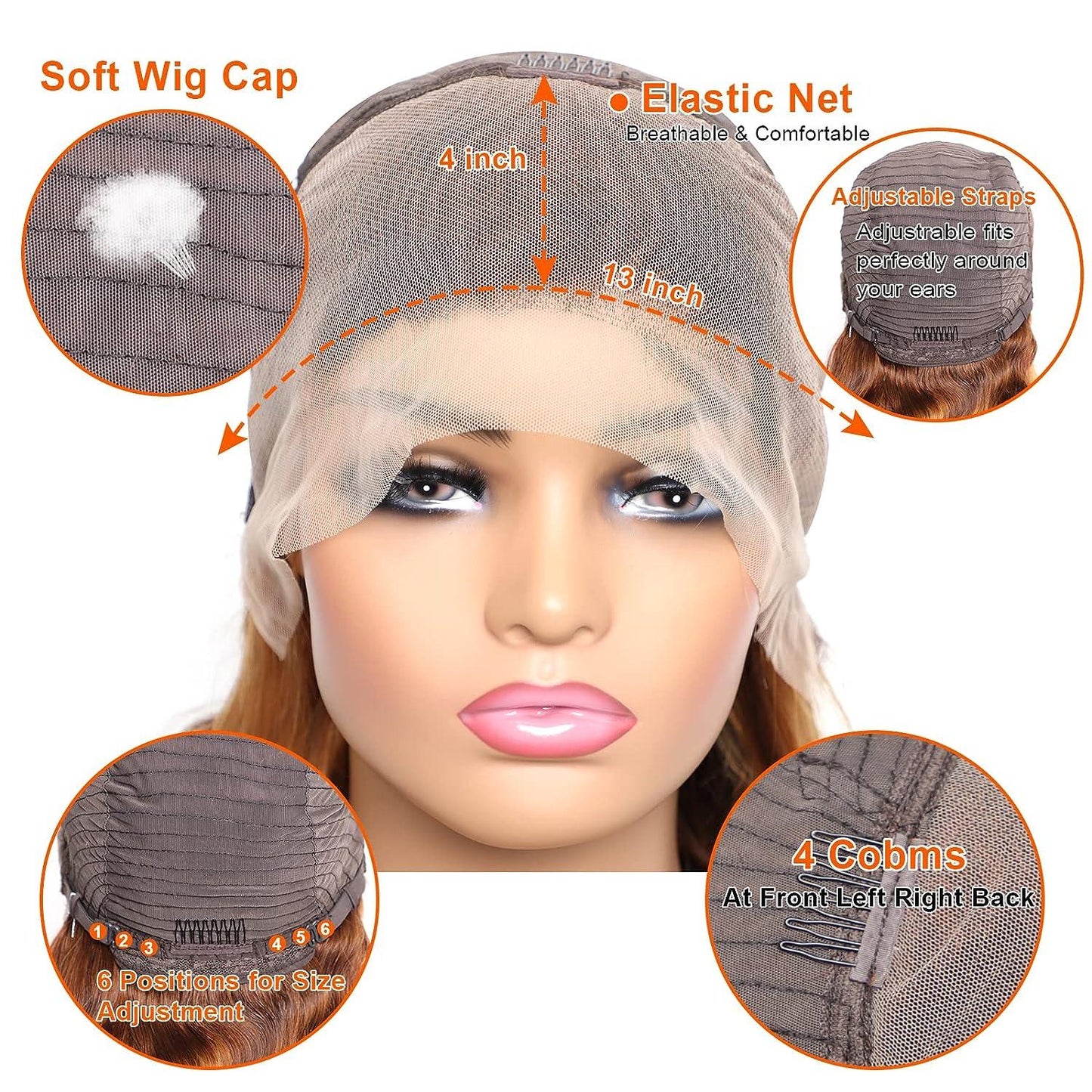 Body Wave Human Hair Lace Front Wig - P4/27 Highlight 13x4 Lace Wig