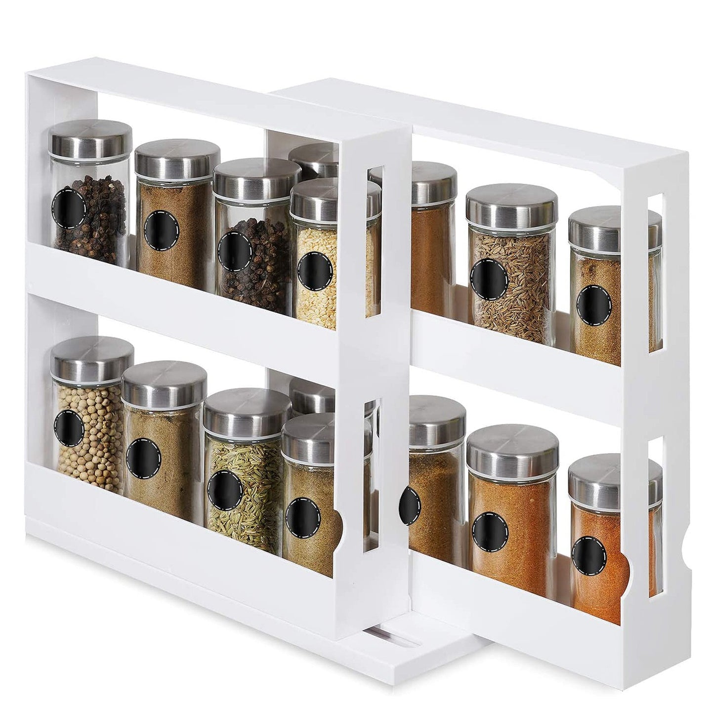 1Pc Swivel Cabinet Organizer Revolving Kitchen Rack Spice For