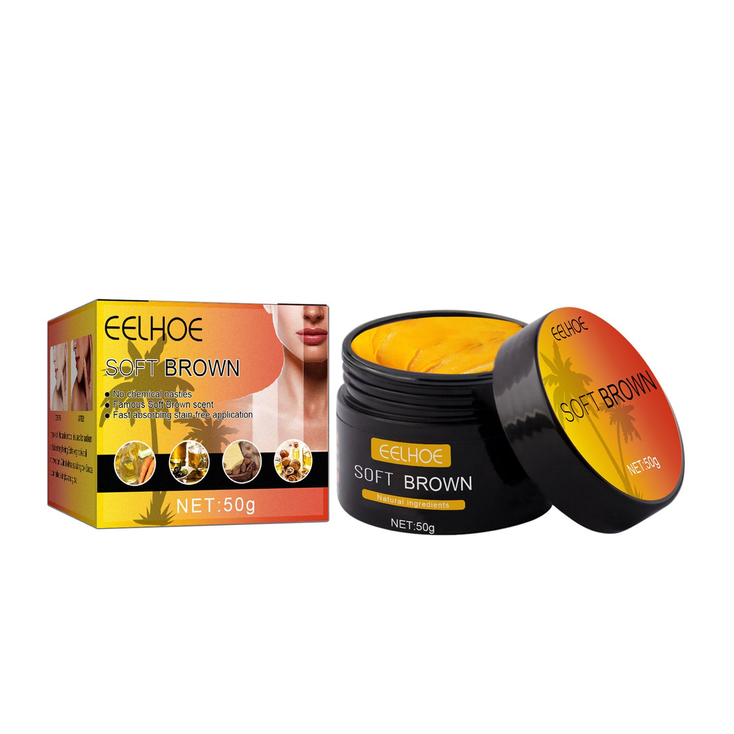 Natural Carrot Oil Tanning Cream - Sun-Kissed Bronzing Gel for Face