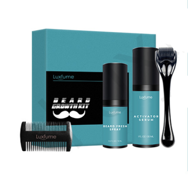 Beard Growth Liquid Care Kit with Micro-Needle Roller and Essence