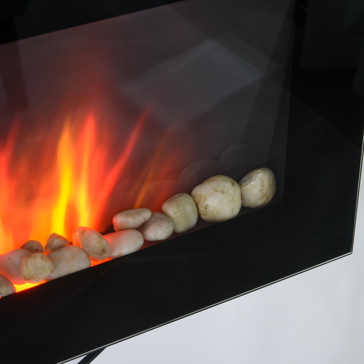 28.5-Inch Electric Wall-Mounted Fireplace with Flame Effect and Multi-Color Lighting