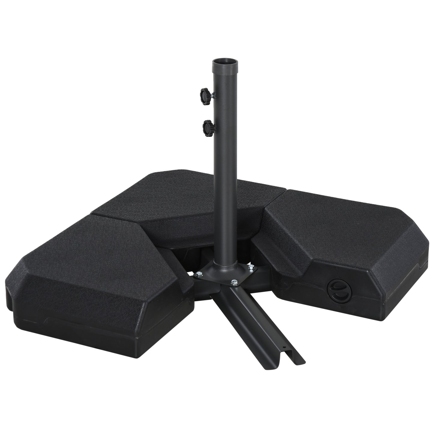 Umbrella Stand with Steel Base & 4 Fillable Weights - Black