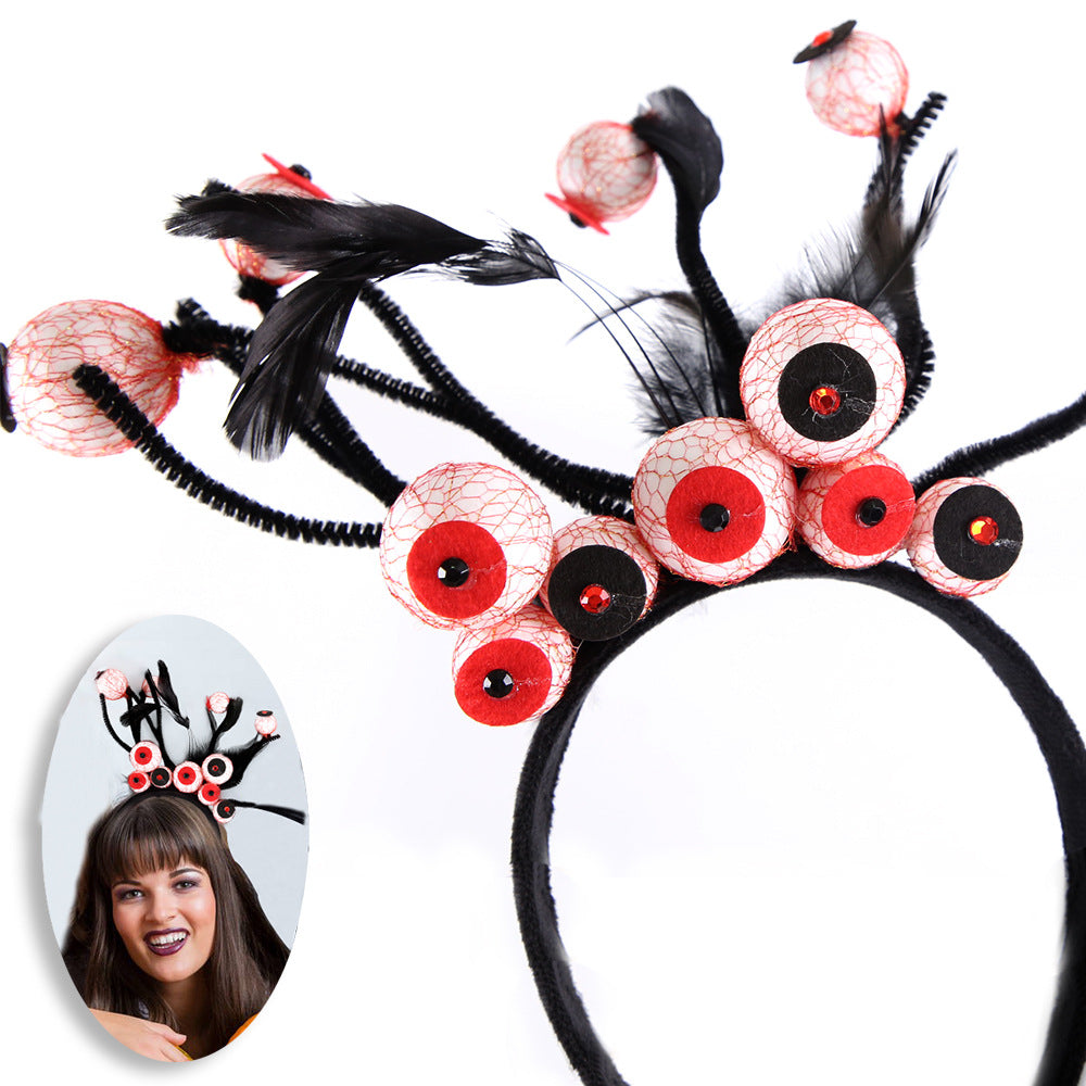 Children's Halloween Eyeball Headband - Black