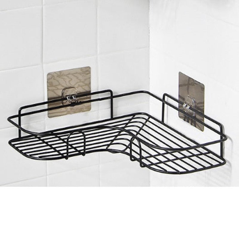 No-Drill Wall-Mounted Storage Rack with Adhesive Hooks, High Load Capacity