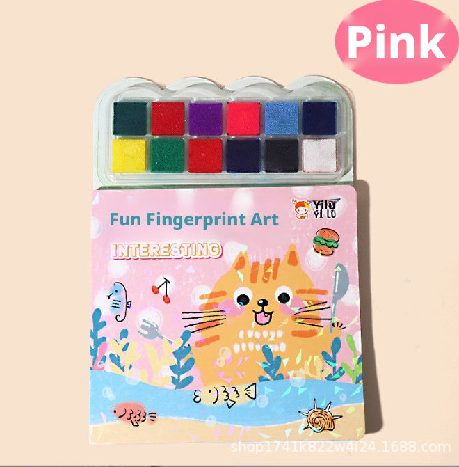 Fingerprint Dinosaur Art & Craft Paper Set - Fun Blue Doodle Decor