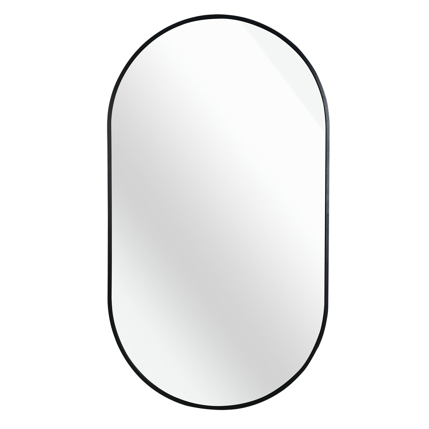 Black 20 x 28 Inch Metal Oval Mirror - Elegant Design