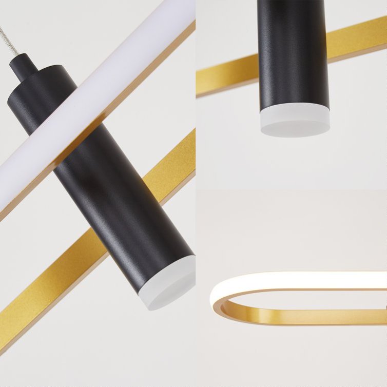 Dimmable LED Pendant Light 4-Light Black Gold Modern Kitchen Fixture