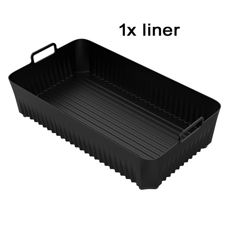 Foldable Air Fryer Baking Tray with Separation Pad - Multi-Size Silicone