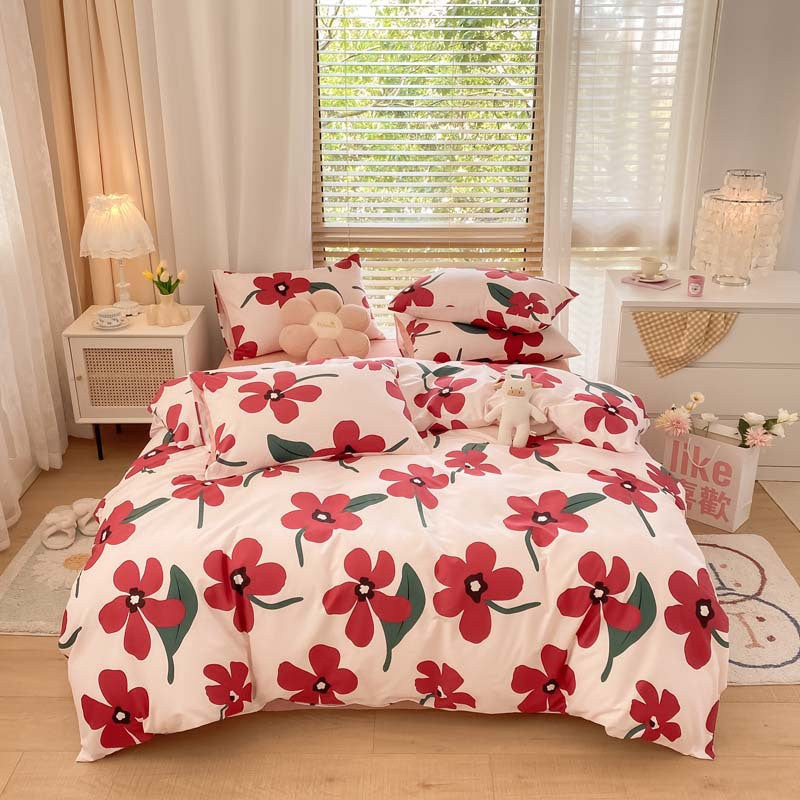 Pure Cotton Bedding Set - Thick, Brushed, Multiple Sizes & Variants