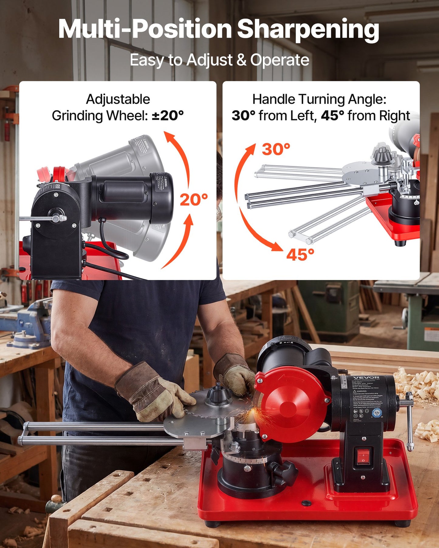 Circular Saw Blade Sharpener, 370W 3590RPM Rotary Angle Mill Grinder