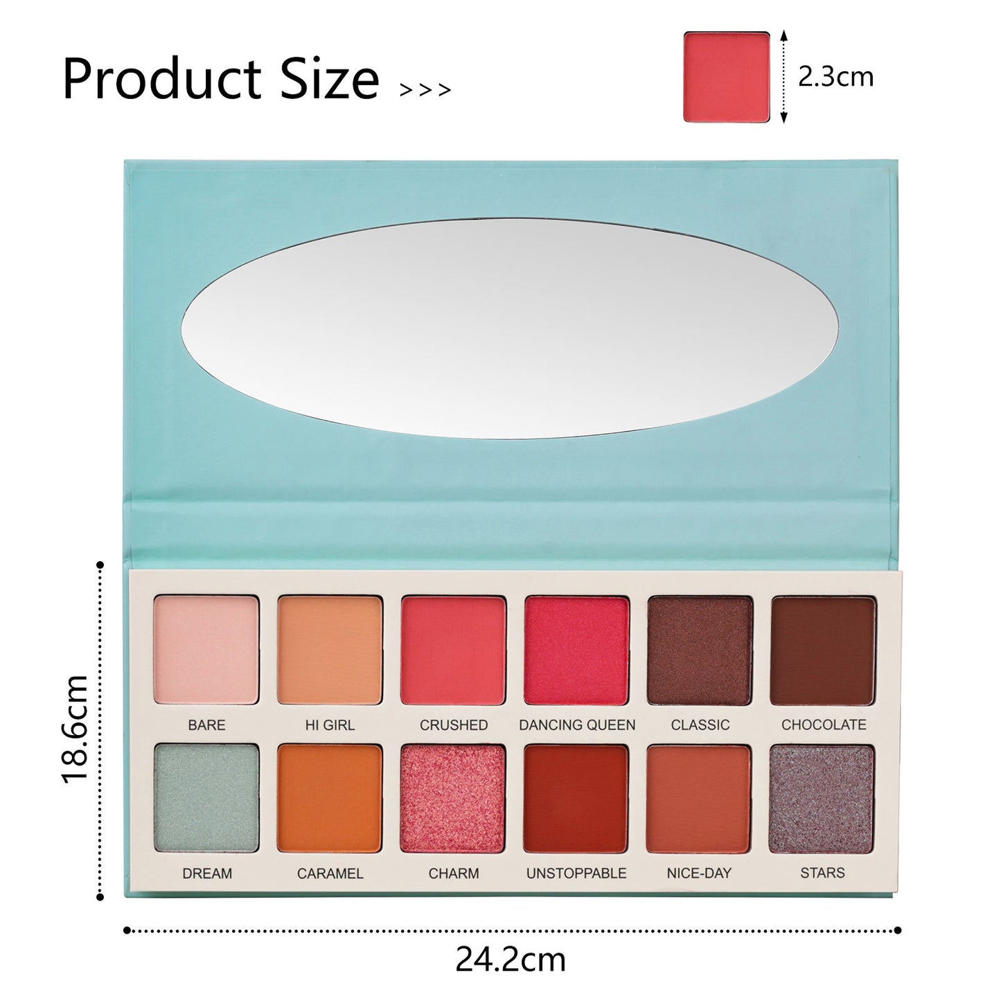 12-Color Eyeshadow Palette - High Pigment Shimmer & Matte Makeup Set