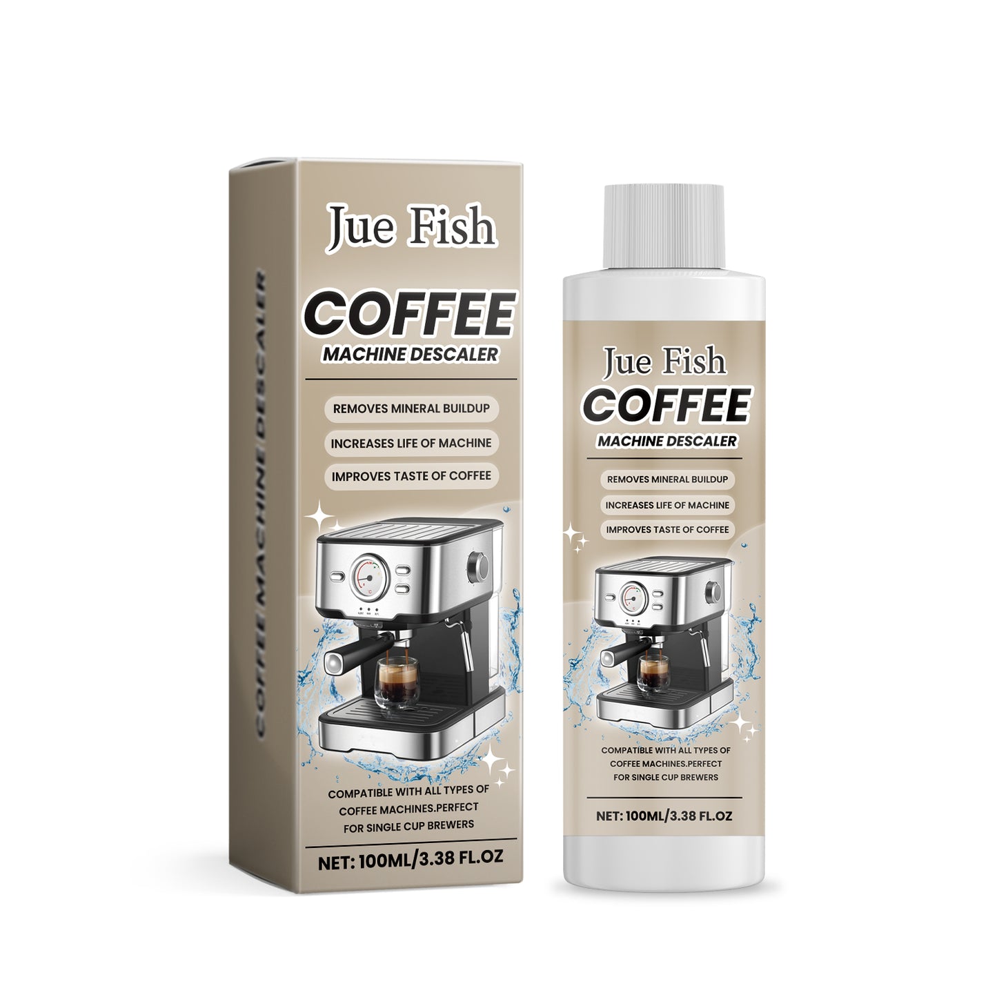 Coffee Machine Descaling Agent 100ml - Oil & Stain Removal, Odor Elimination