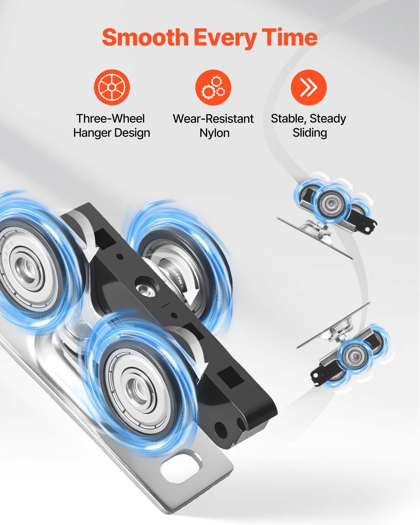 Sliding Door Hardware Kit for 24-inch Closet Doors - Aluminum Dual-Track, Quiet & Easy Install